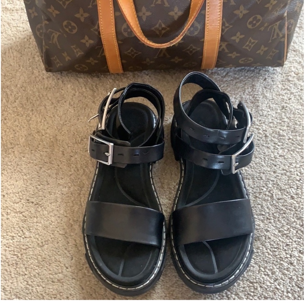 NWOB rag & bone Black Leather Buckle Strap Sandals
